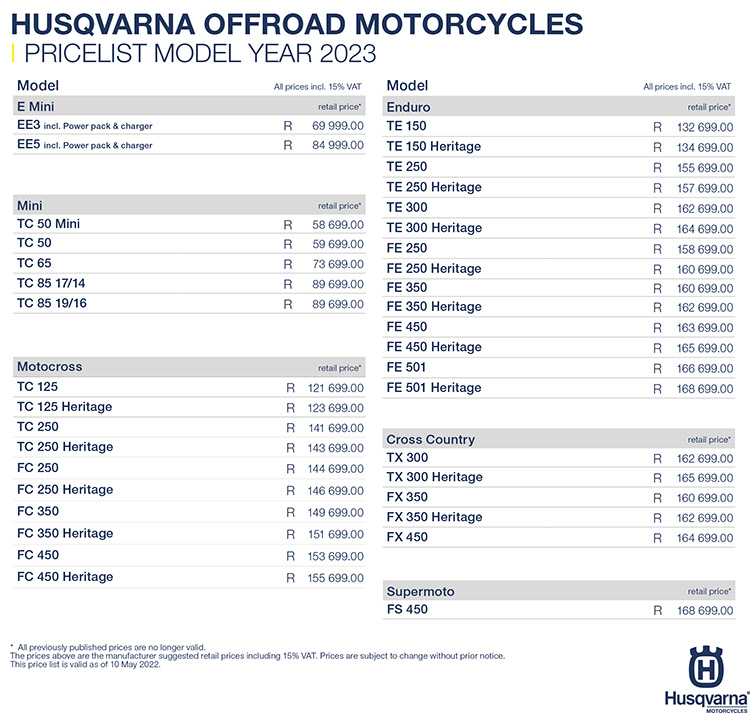 MY23 Price list v2 2