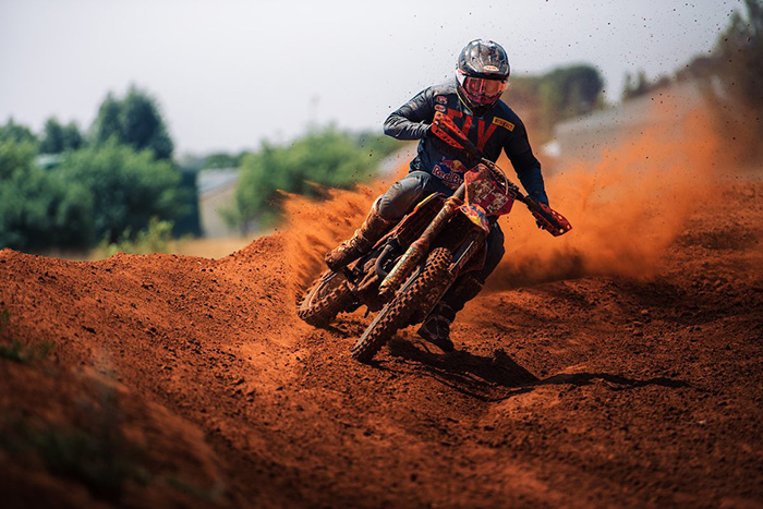 A determined Tristan Purdon at the final round of the National Motocross Championshipjpg